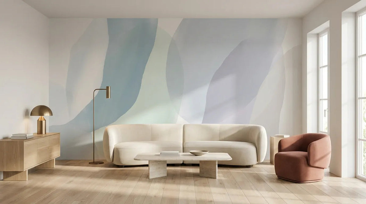 Papier peint panoramique Luma dans un salon