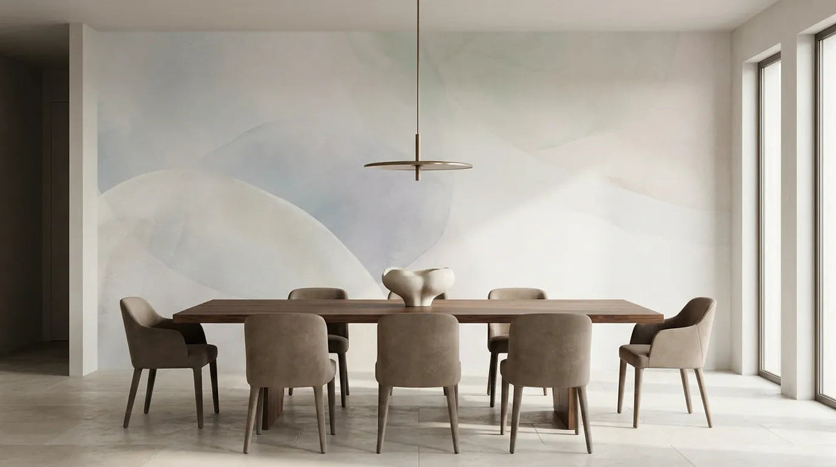 Salle à manger avec le papier peint panoramique Niva