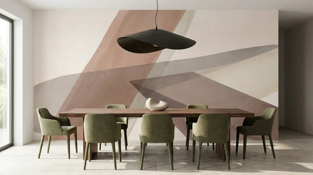 Salle à manger avec le papier peint panoramique Rava