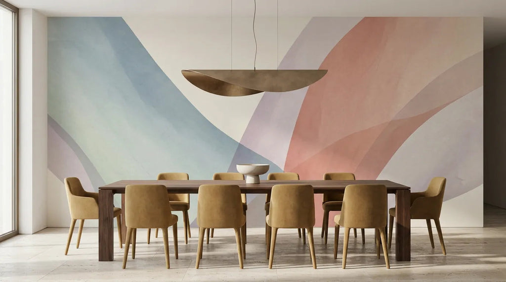 Salle à manger avec le papier peint panoramique Sola